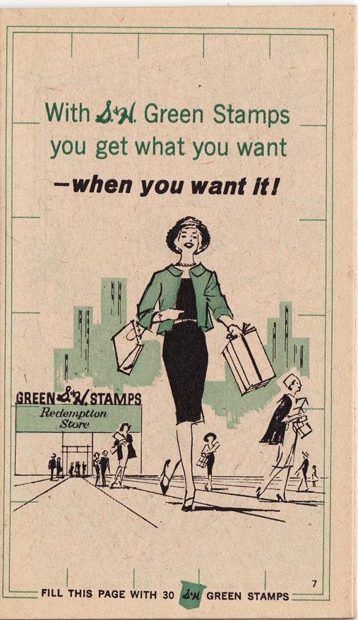 S&H Green Stamps Saver Book, 1959, Inside Page