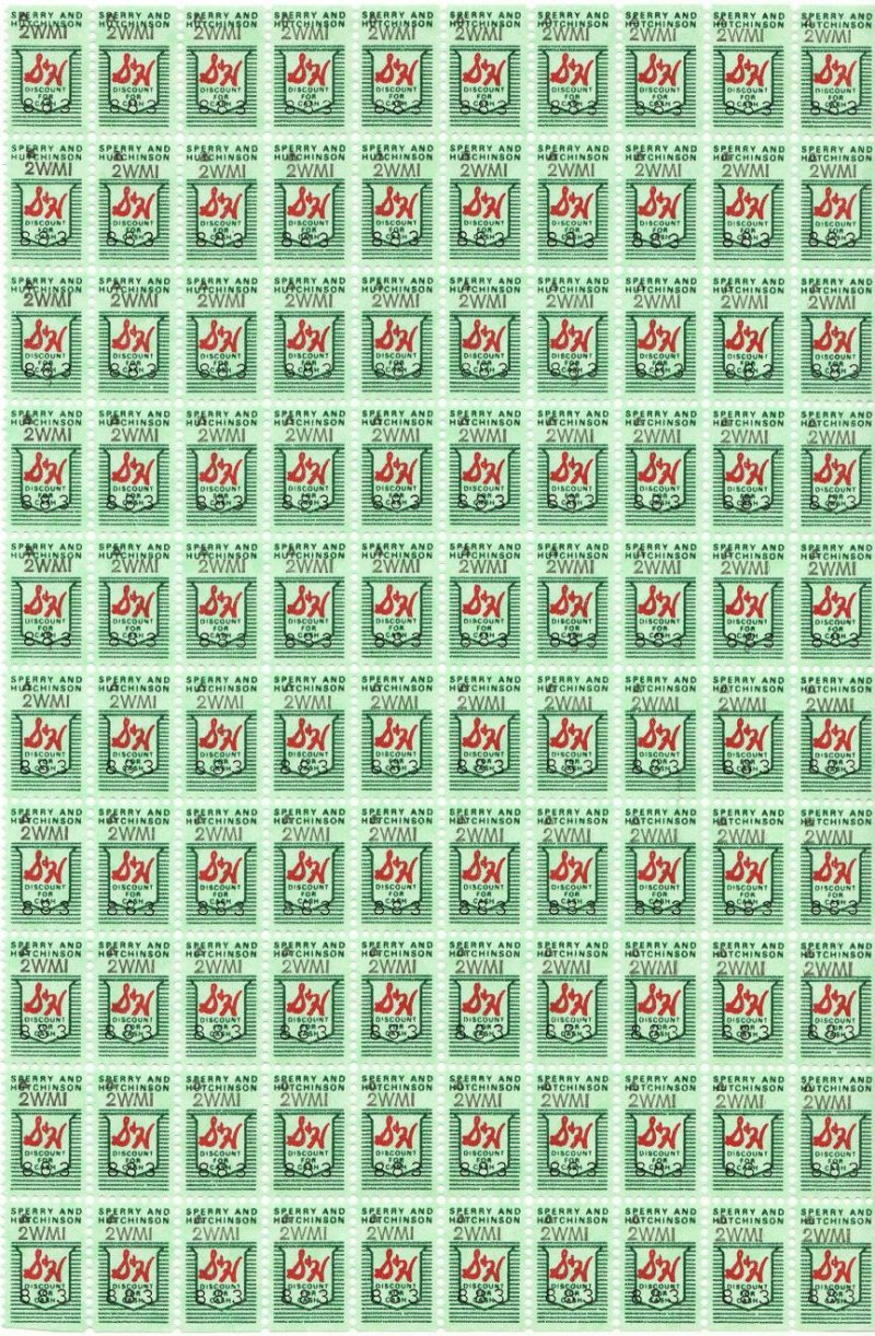 S&H Green Stamps Sheet, Series 2WMI, No. 883