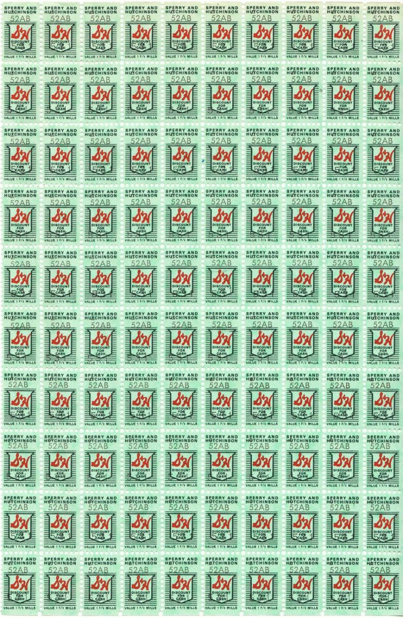 S&H Green Stamps, Series 52AB, No. 531, Sheet/100, NH