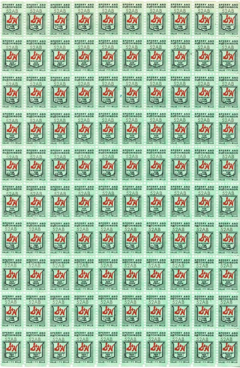 S&H Green Stamps, Series 52AB, No. 531, Sheet/100, NH