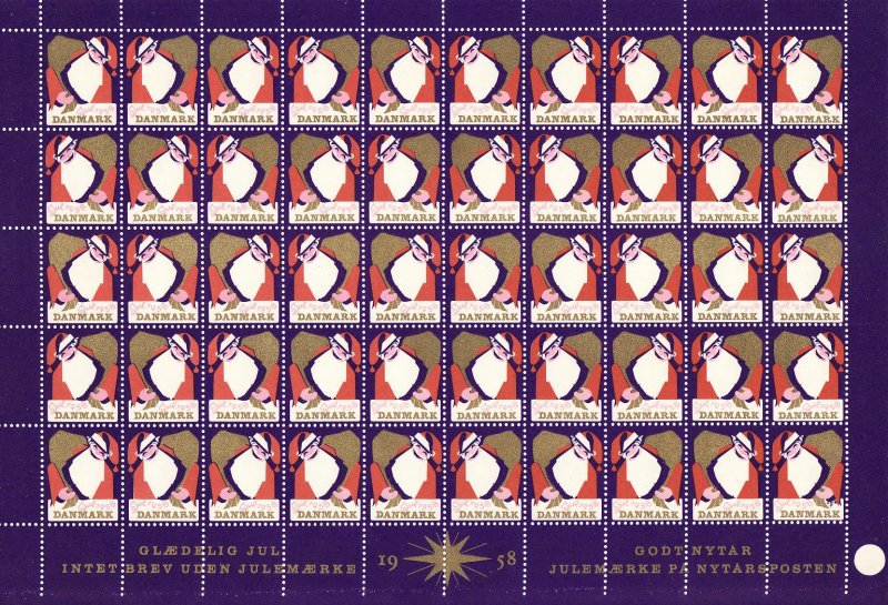 Denmark 57.x, 1958 Denmark TB Charity Seals Sheet