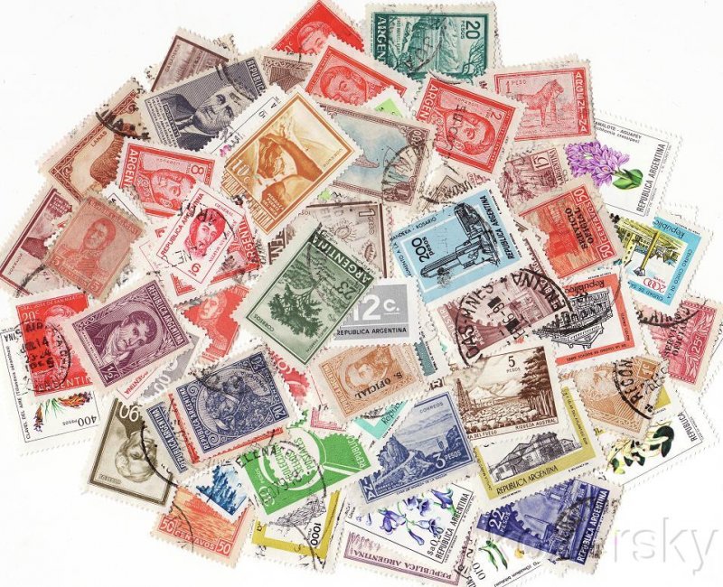 Argentina Stamp Packet,  100 different stamps from Argentina
