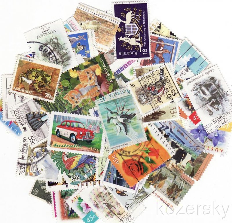  Australia Stamp Packet,  100 different stamps from Australia