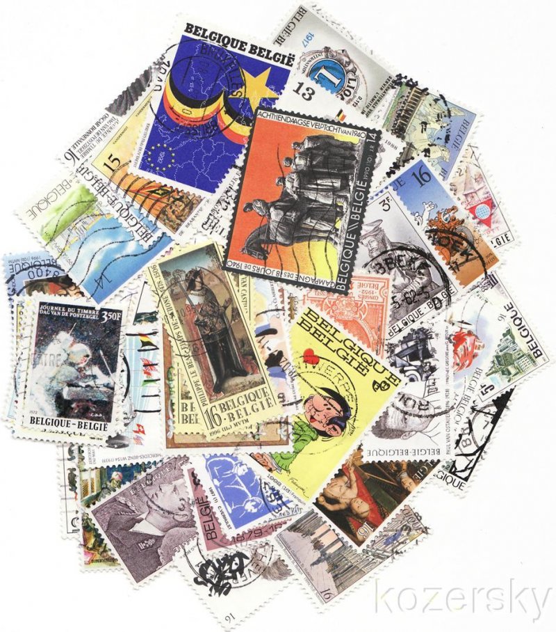 Belgium Pictorial Foreign Stamp Packet, 50 different stamps from Belgium