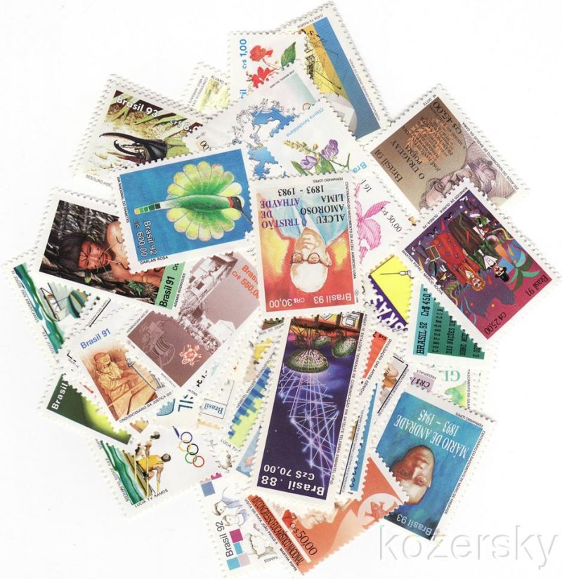 Brazil Stamp Packet, 100 different stamps from Brazil