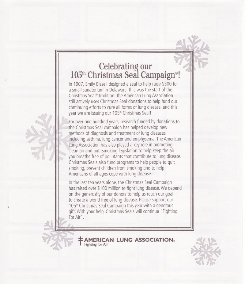111-T1.7x, 2011 ALA U.S. National Christmas Seal Gift Tags, R12-CSCS-4-GTag, reverse of sheet