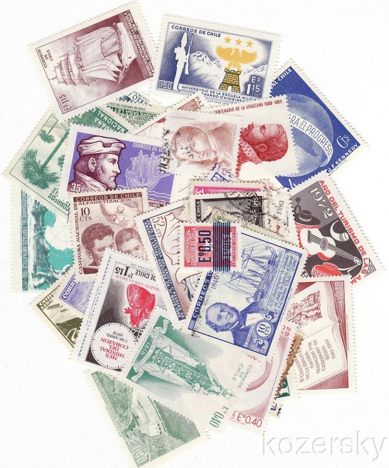 Chile Stamp Packet,  50 different stamps from Chile