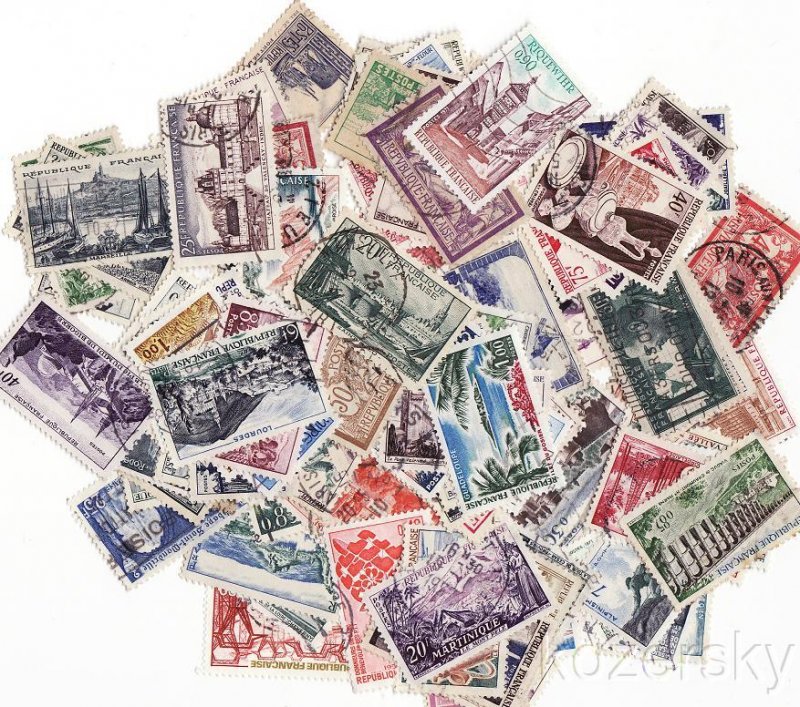 France Pictorial Stamp Packet,   50 different stamps from France