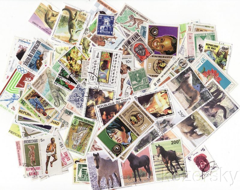 French Colonies Stamp Packet,  200 different French Colonies stamps