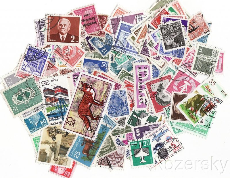 Germany GDR Stamp Packet, 100 different stamps 