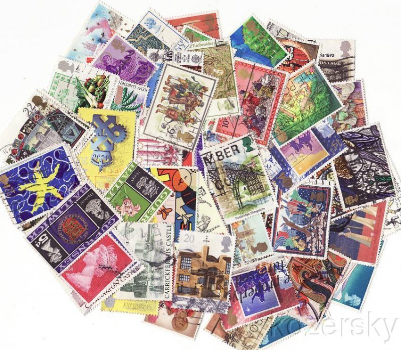 Great Britain Pictorials Stamp Packet, 100 different stamps from Great Britain