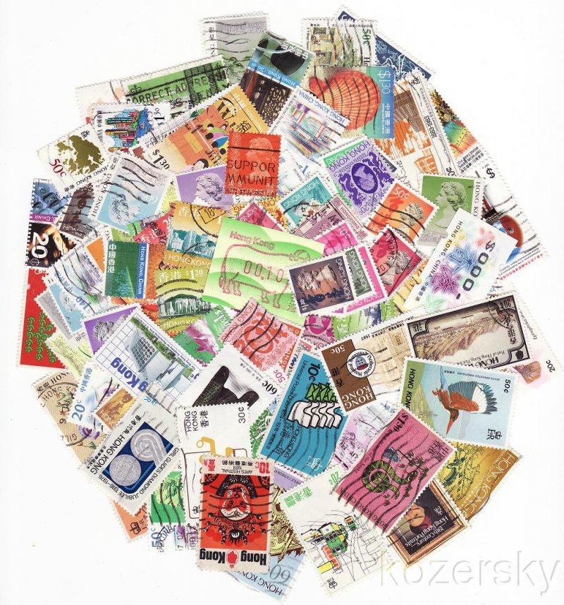 Hong Kong Stamp Packet, 100 different stamps from Hong Kong 