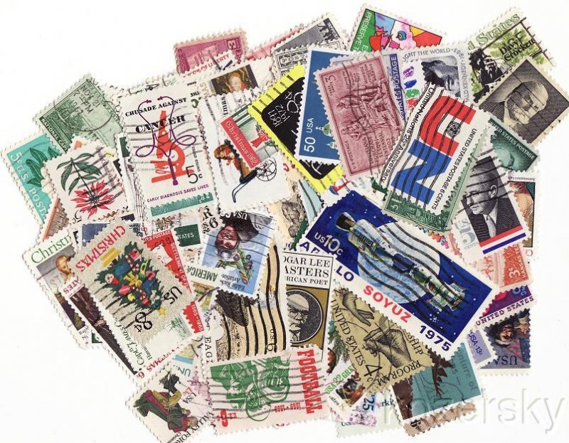 U.S. Commemorative Stamps, Stamp Packet Collection,  100 different stamps