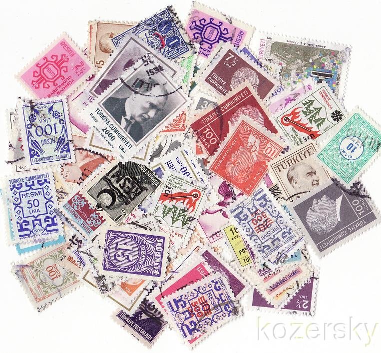 Turkey Stamp Packet,  100 different stamps from Turkey