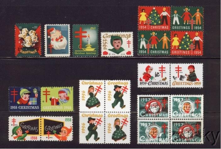  1950-59 U.S. Christmas Seal Collection, As Required 