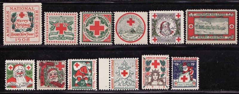   1908-19 U.S. Red Cross Christmas Seal Collection, F, As Required 