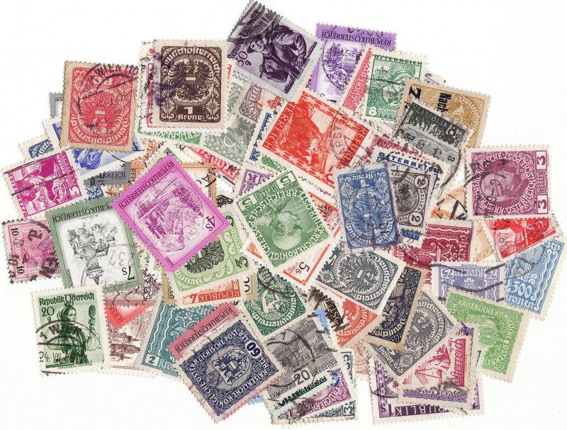 Austria Foreign Stamp Packet Collection,  100 different stamps from Austria