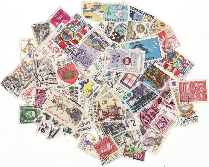 Czechoslovakia Stamp Packet,  100 different stamps from Czechoslovakia