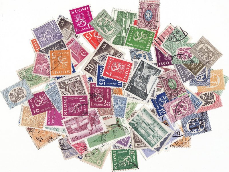  Finland Stamp Packet, 100 different stamps from Finland