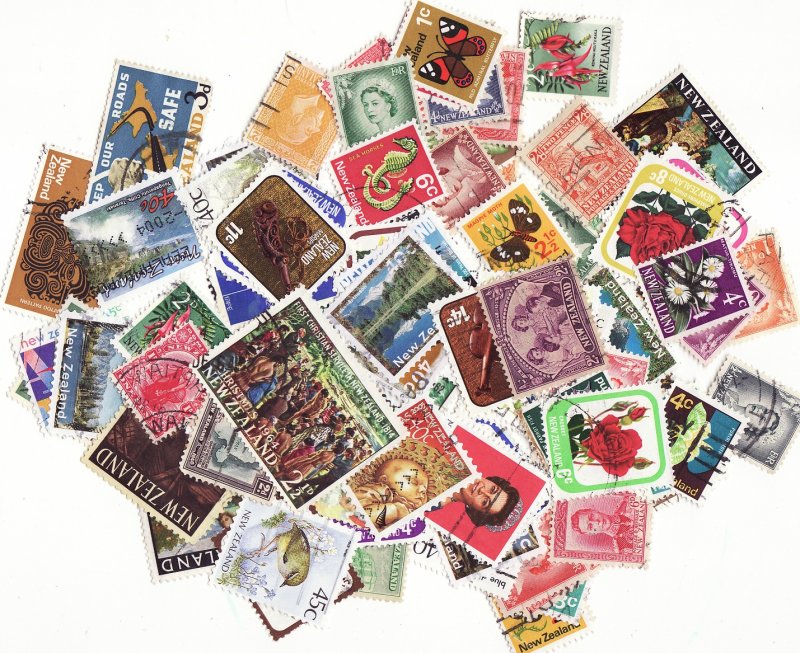  New Zealand Stamp Packet, 100 different stamps from New Zealand