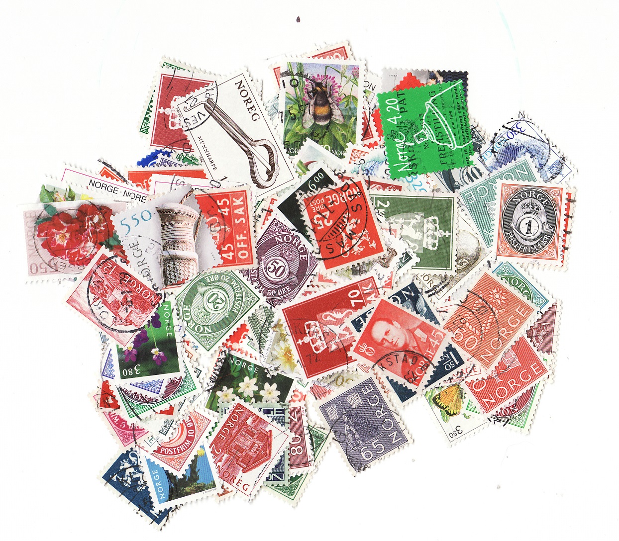 Norway Stamp Packet, 100 different stamps from Norway