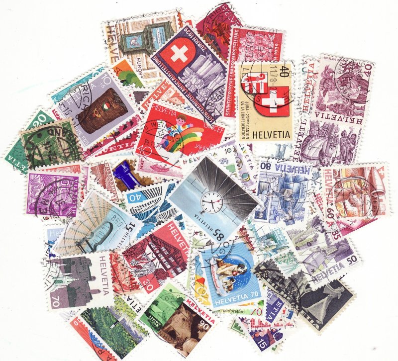 Switzerland Stamp Packet, 100 different stamps from Switzerland