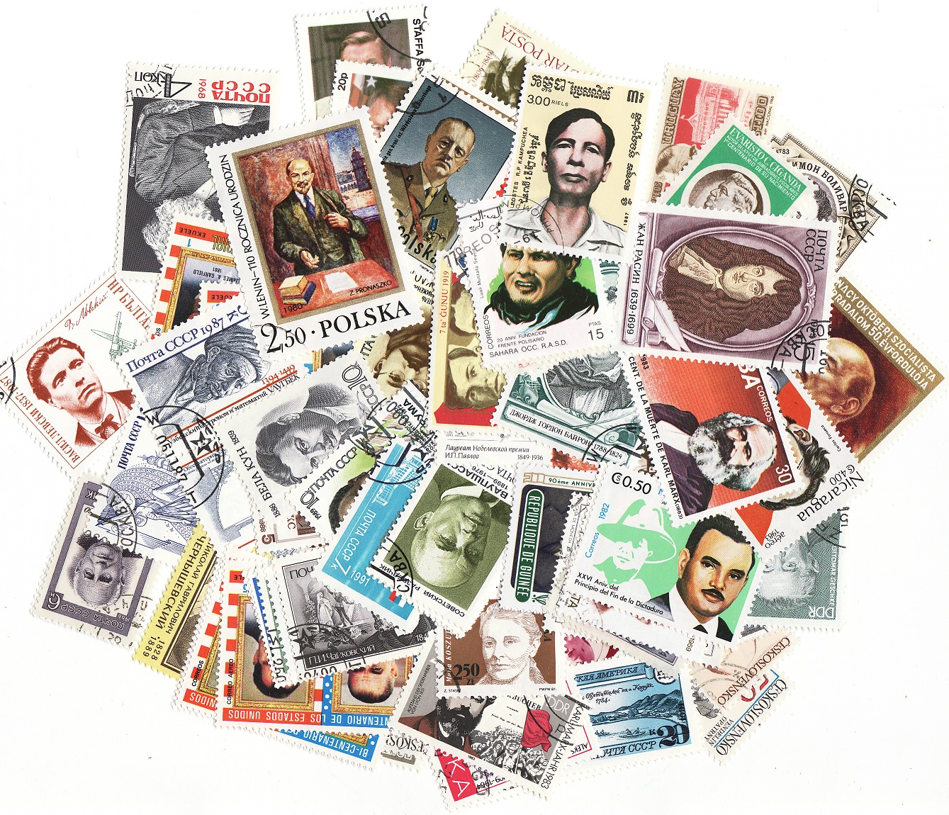  Famous Men on Stamps, Topical Stamp Packet, 100 different stamps