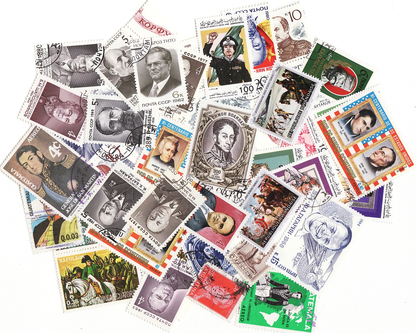  Generals & Admirals on Stamps, Topical Stamp Packet, 50 different stamps