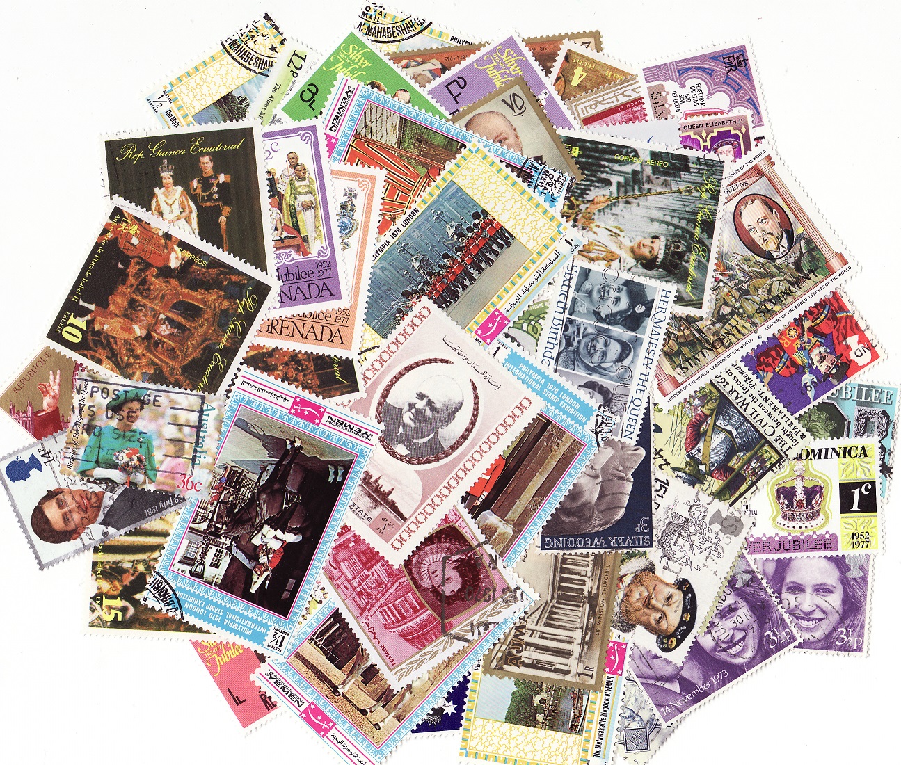  English Royalty on Stamps, Topical Stamp Packet, 100 different stamps