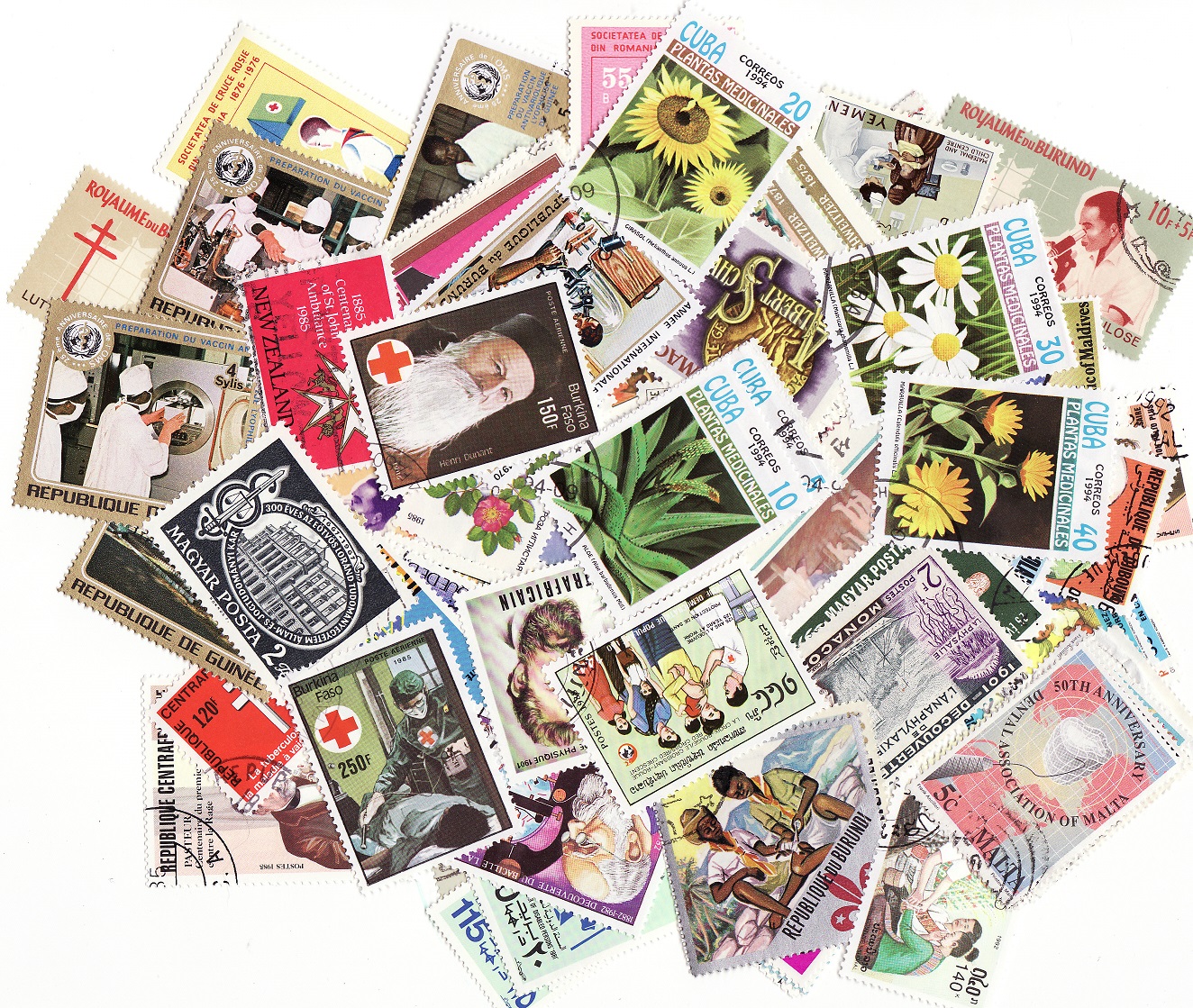 Doctors & Medicine on Stamps, Topical Stamp Packet, 100 different stamps