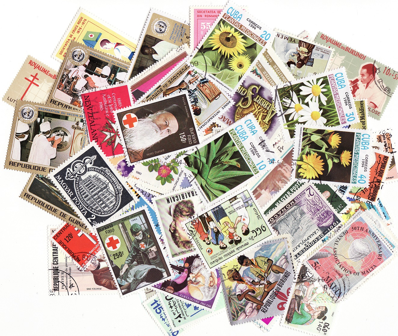 Doctors & Medicine on Stamps, Topical Stamp Packet, 100 different stamps