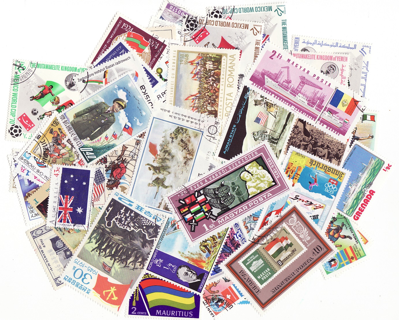 Flags on Stamps, Topical Stamp Packet, 100 different flag stamps