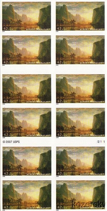 U.S. 4346, American Treasures Series, Albert Bierstadt, Pane/20, Mint