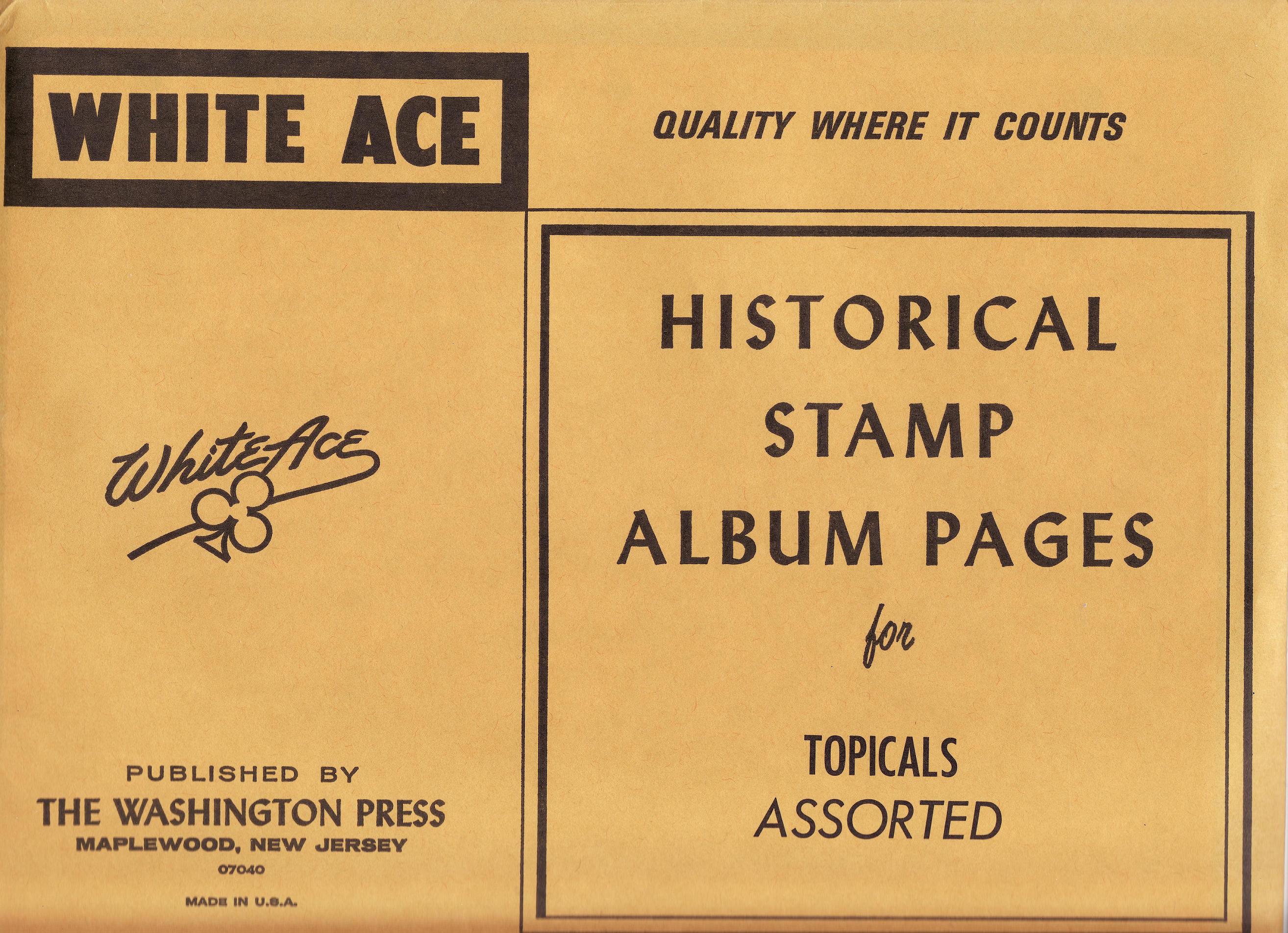 Assorted White Ace Topical Stamp Album Pages