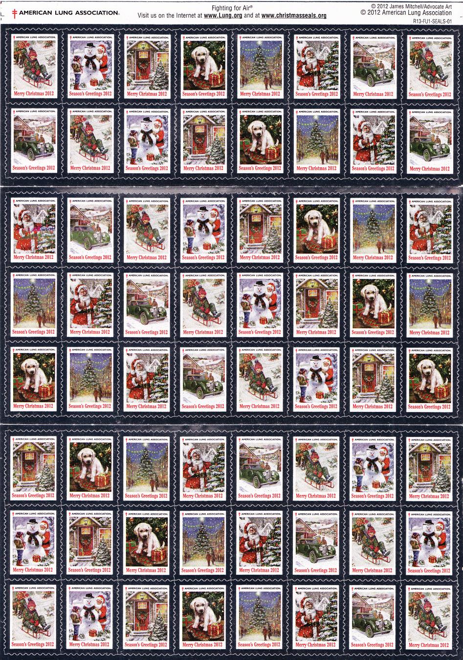  2012-1x2, 2012 U.S. National Christmas Seals Sheet, R13-FU1-SEALS-01