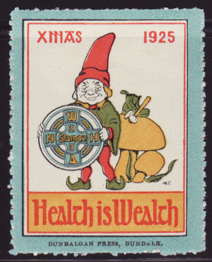 Ireland  4.2, 1925 Ireland TB Charity Seal, Gnome, Upper Case Imprint