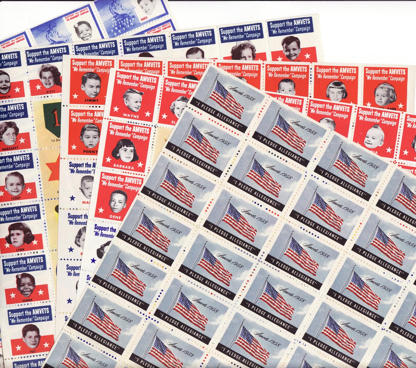 140.08v-.22x, AMVETS Charity Seal Sheet Collection 