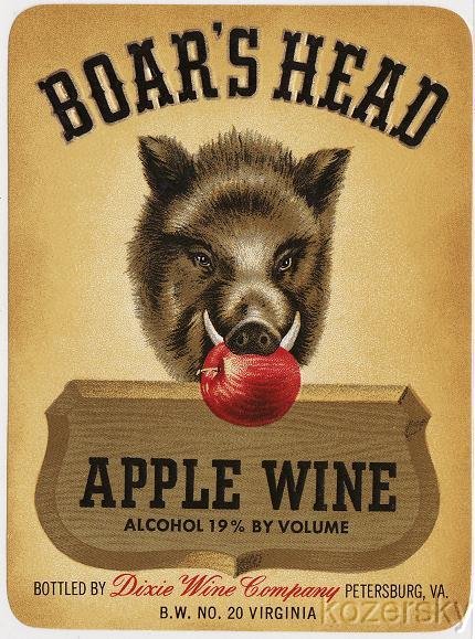 Boar's Head Brand Apple Wine Label