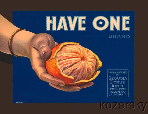Have One Brand Vintage Orange Crate Label