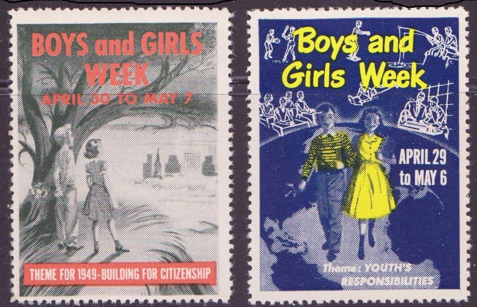 Boys & Girls Week Poster Stamps, Set of 2, MNH