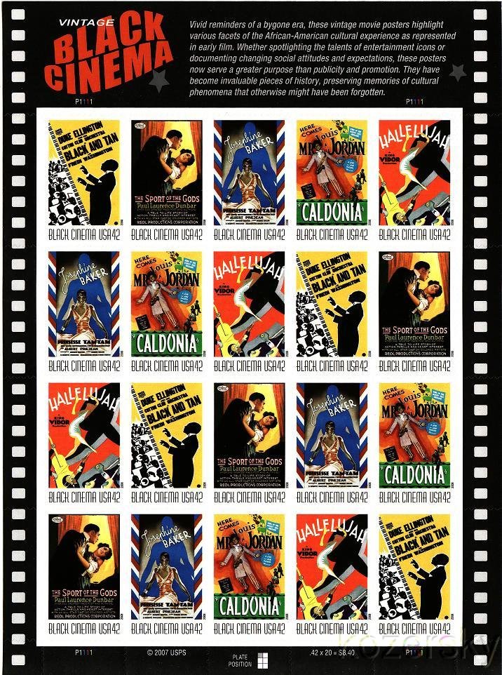U.S. 4336-40, Black Cinema, Commemorative, Sheet/20, Mint
