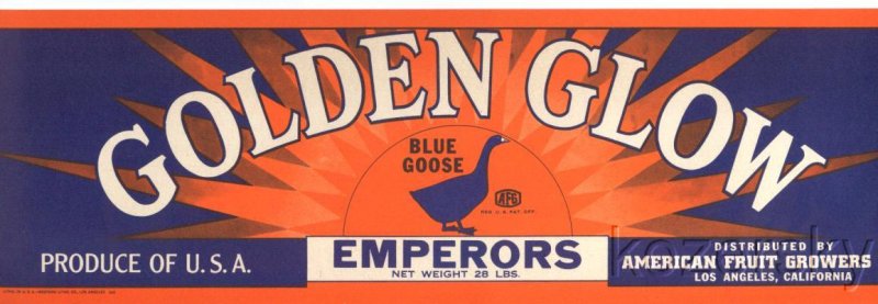 Golden Glow Brand Vintage Grape Crate Label