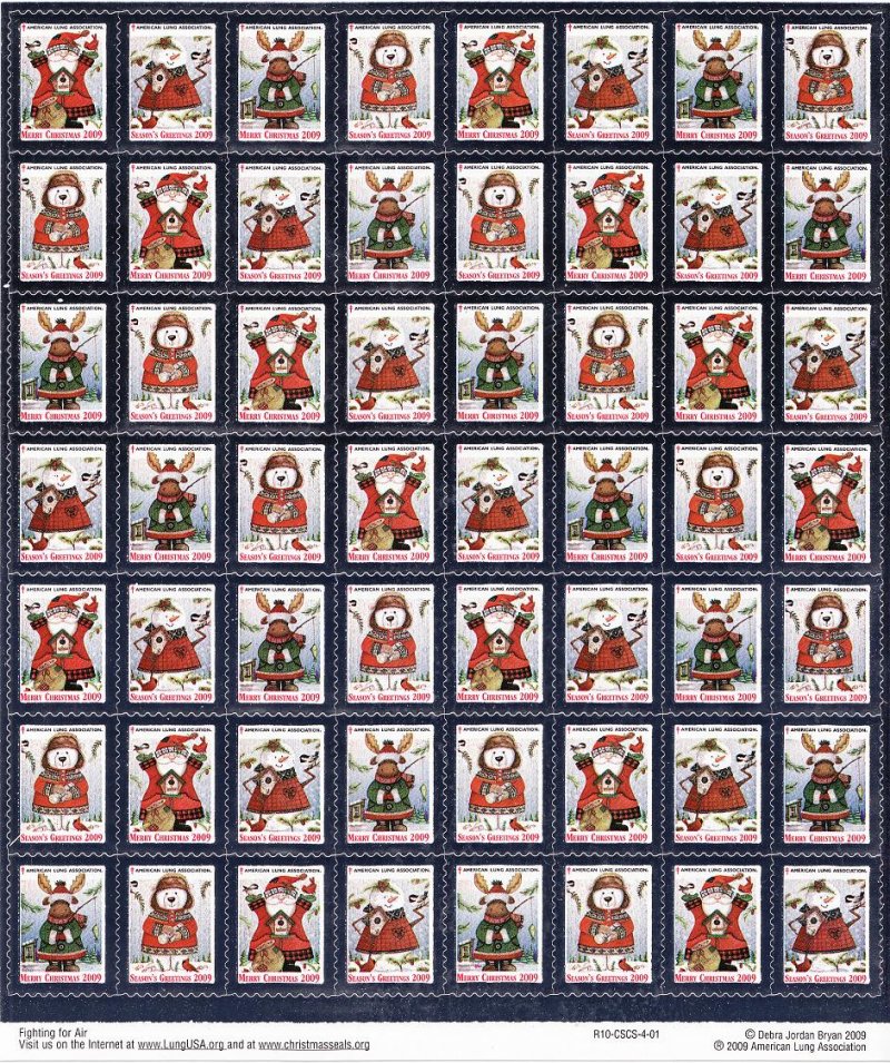   2009-1x1, 2009 U.S. National Christmas Seals Sheet, R10-CSCS-4-01