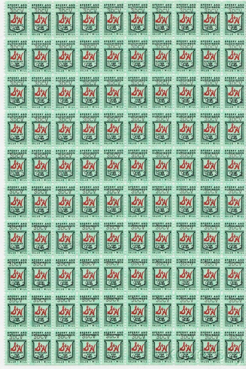 S&H Green Stamps, Series 3DCV, No. 962, Sheet/100, MNH