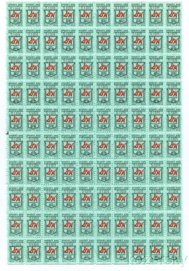 S&H Green Stamps, Series 51BH, Sheet/100