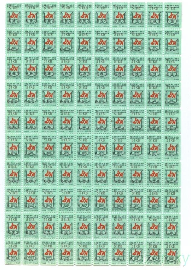 S&H Green Stamps, Series 51KB, No. 683, Sheet/100, MNH