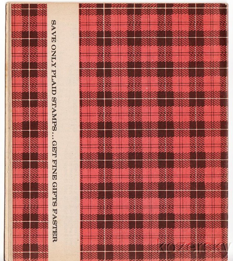 MacDonald Plaid Trading Stamps Saver Book, Back Cover