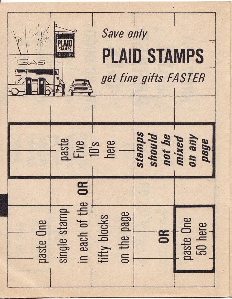 MacDonald Plaid Trading Stamps Saver Book, Inside Page