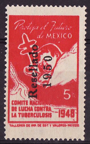  Mexico 8.2, 1950 Mexico TB Charity Seal, Type 2
