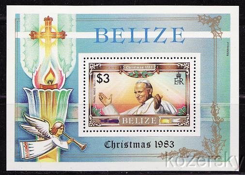 Belize 698, Pope John Paul II, Christmas Stamps, S/S